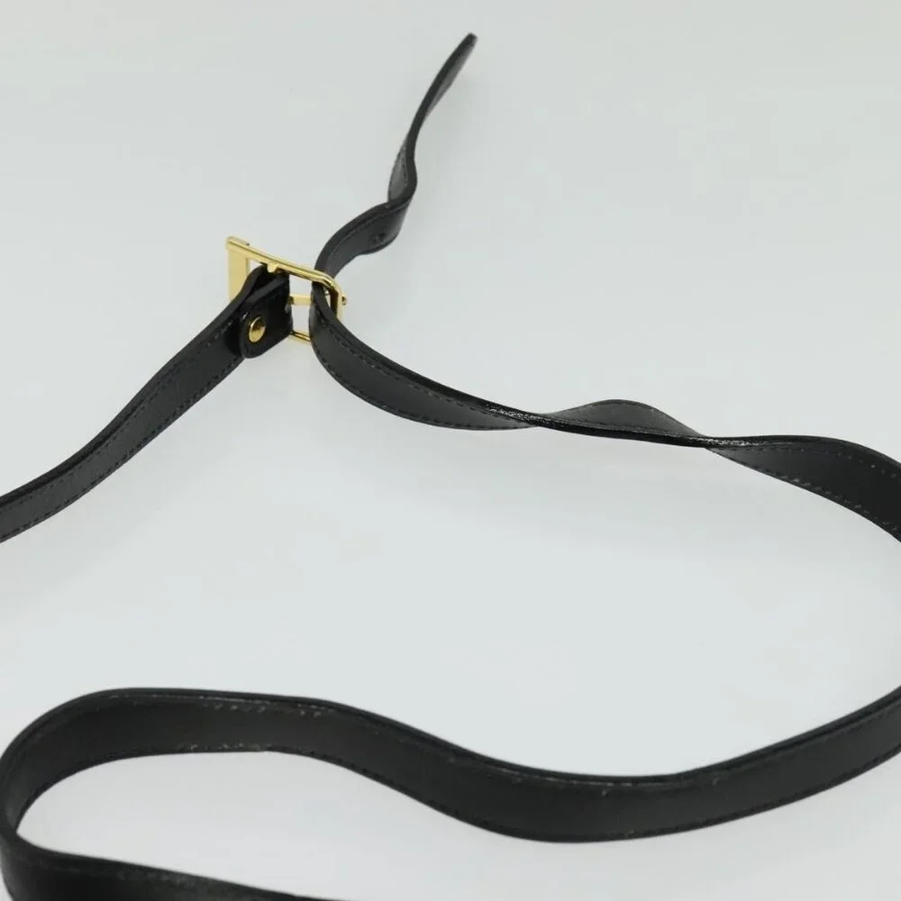 Authentic Burberrys Shoulder Bag Leather Black Gold - Picture 15 of 16